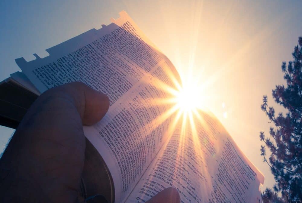 Bible in suns rays