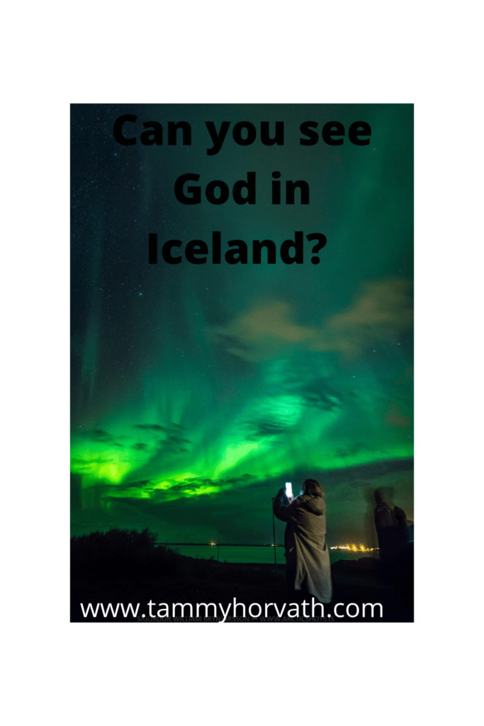Tammy Horvath taking a picture of the Northern Lights in Iceland
