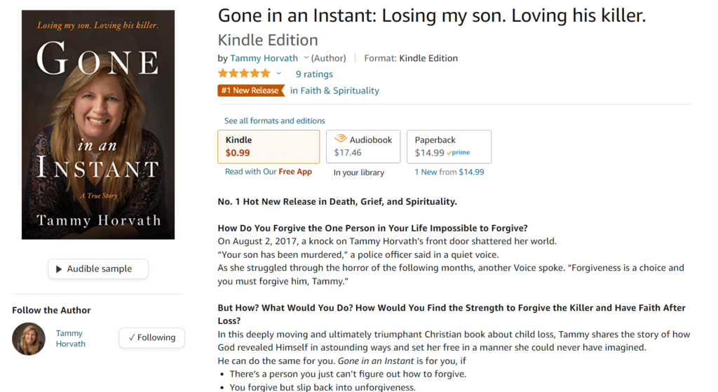 Screenshot of Gone in an Instant - Amazon's #1 New Release  