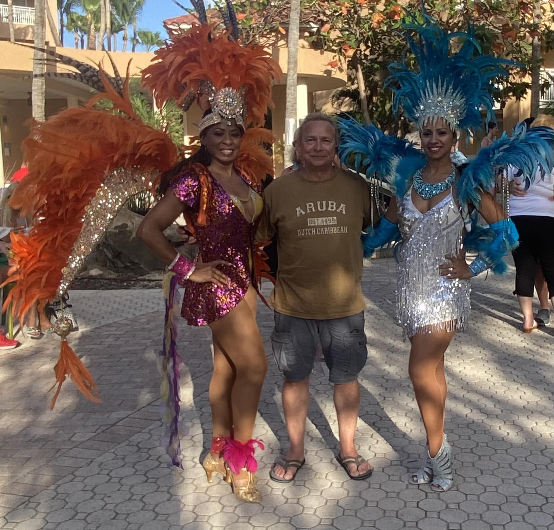 Mike Horvath with the Aruban dancers at Divi Village Resort Mike Horvath with the Aruban dancers at Divi Village Resort