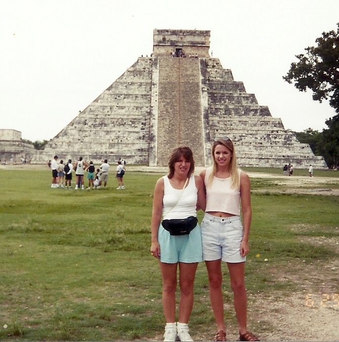 Tammy Horvath and her sister Jamie Hileman in front of the 98-foot pyramid, El Castillo in Chichén-Itzá, Mexico Tammy Horvath and her sister Jamie Hileman in front of the 98-foot pyramid, El Castillo, in Chichén-Itzá, Mexico