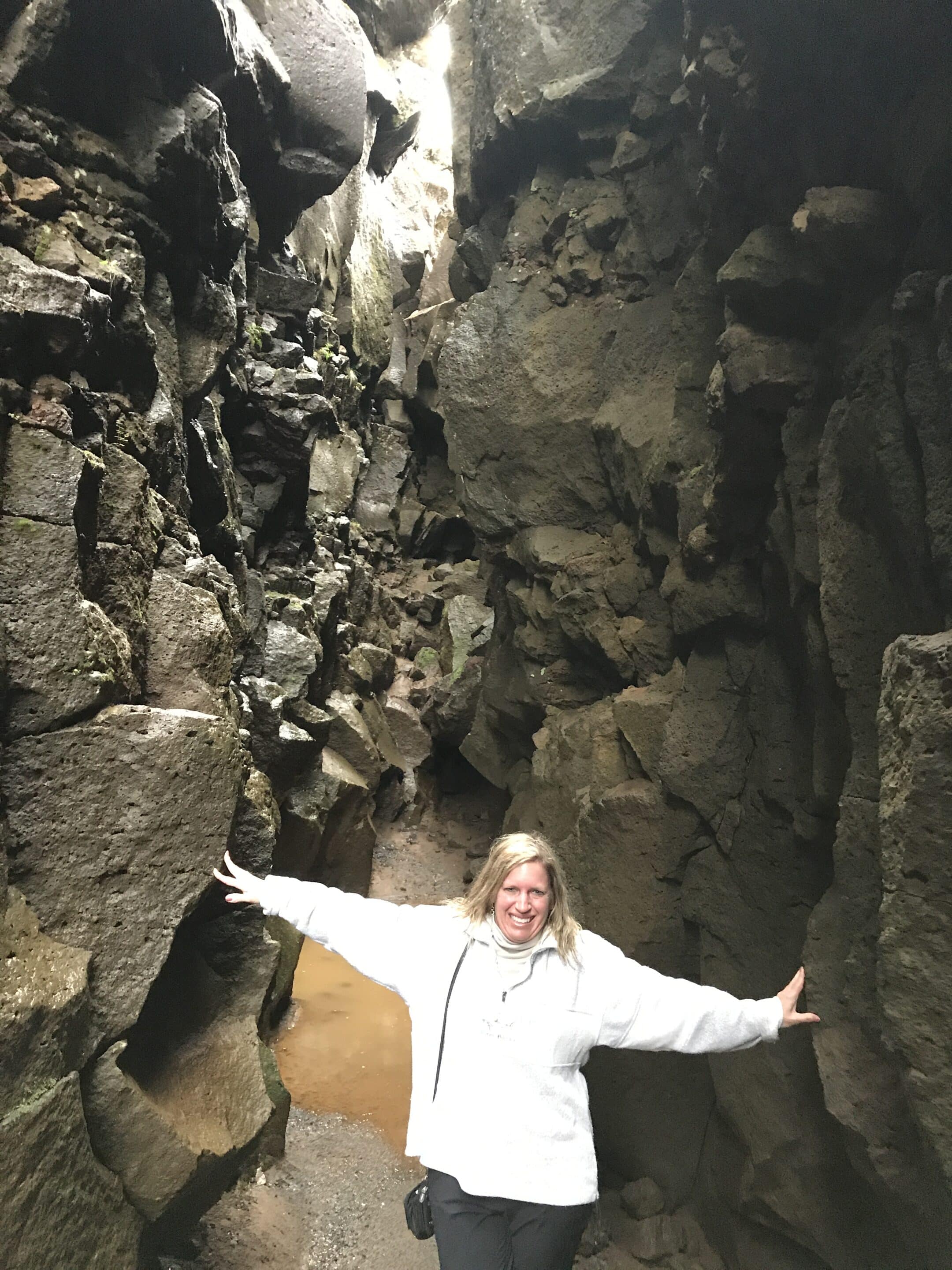 Tammy Horvath posing for a photo in Iceland Tammy Horvath posing for a photo in a cave in Iceland.