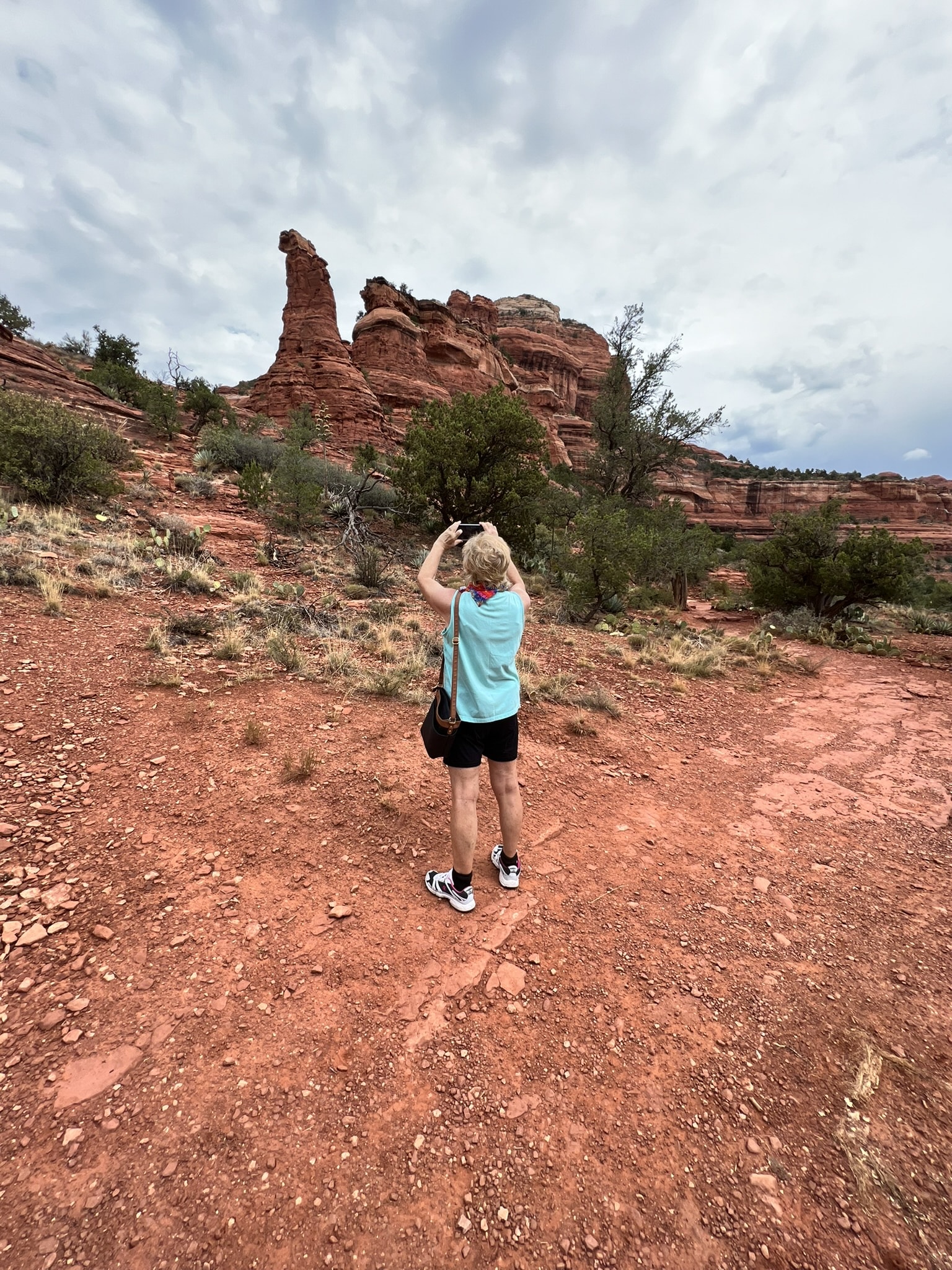 Tammy Horvath's mom in Sedona, Arizona capturing a photo Tammy Horvath's mom in Sedona, Arizona capturing a photo